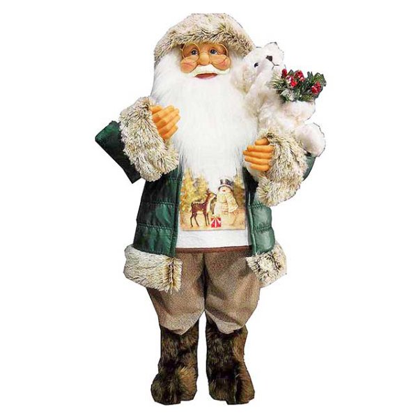 Χριστουγεννιάτικος Διακοσμητικός Άγιος Βασίλης, με Αρκουδάκι (80cm)